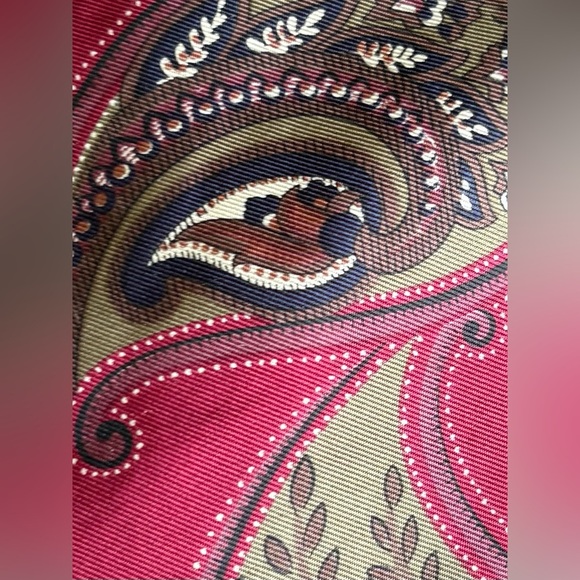 Vintage Kuppenheimer Paisley Necktie Tie Red Blue Tan - Picture 2 of 3